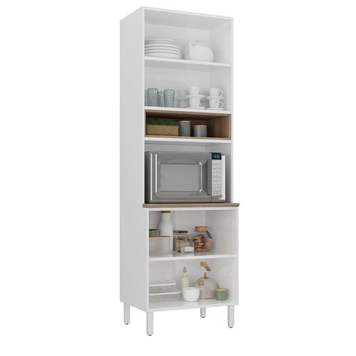 Paneleiro Duplo Itatiaia Renova com 4 Portas, 2 Prateleiras, Nicho para Micro-ondas e 70cm de largura - Branco Neve