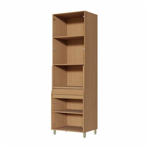 Paneleiro Nesher Condessa em MDF 15mm com 4 Portas, 1 Gaveta e 3 Prateleiras - 70cm de largura - Carvalho/Greige