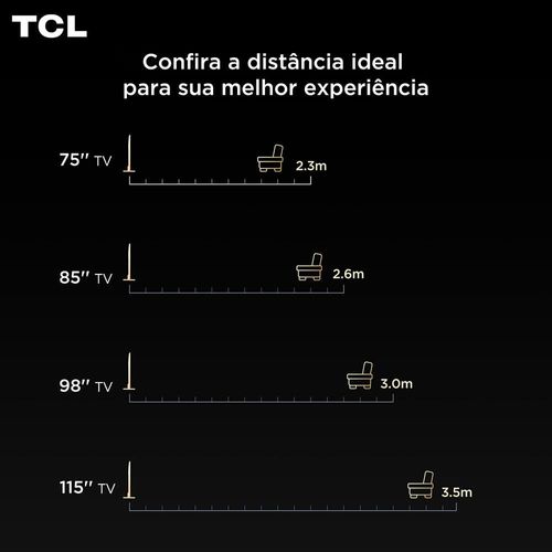 Smart TV 55” TCL C6K Premium 4K QD-Mini LED com Sistema Operacional Google TV, Dolby Vision IQ, Atmos, Subwoofer, HDR10+, 144Hz VRR e Comando de Voz