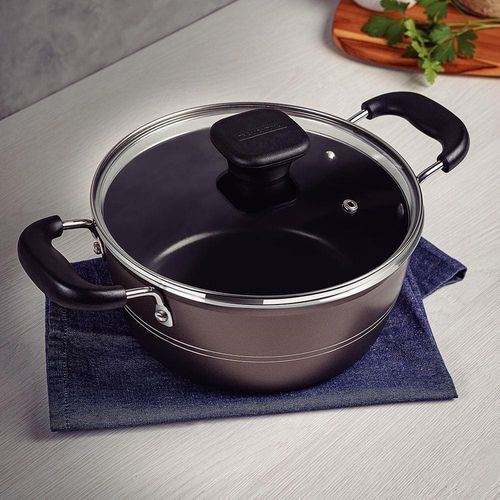 Caçarola Tramontina Sicília em Alumínio com Revestimento Interno e Externo Antiaderente Starflon Excellent 24cm - Avelã