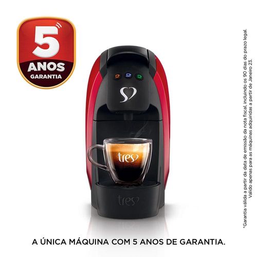 Cafeteira Espresso TRES 3 Corações Luna Automática Vermelha - 600ml 220V