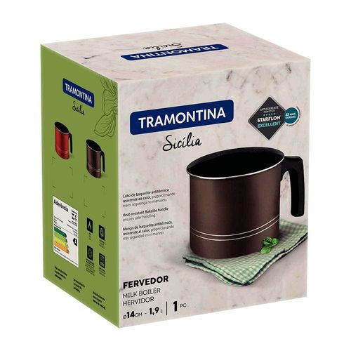 Fervedor Tramontina Sicília em Alumínio com Revestimento Interno e Externo em Antiaderente Starflon Excellent Avelã - 1,9 L