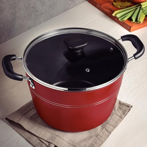 Caldeirão Tramontina Sicília em Alumínio com Revestimento Interno e Externo Antiaderente Starflon Excellent 26cm – Vermelho