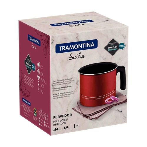 Fervedor Tramontina Sicília em Alumínio com Revestimento Interno e Externo em Antiaderente Starflon Excellent Vermelho - 1,9 L