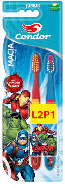 Escova Dental Condor Avengers Junior Leve 2 e Pague 1 (Diversas Cores)