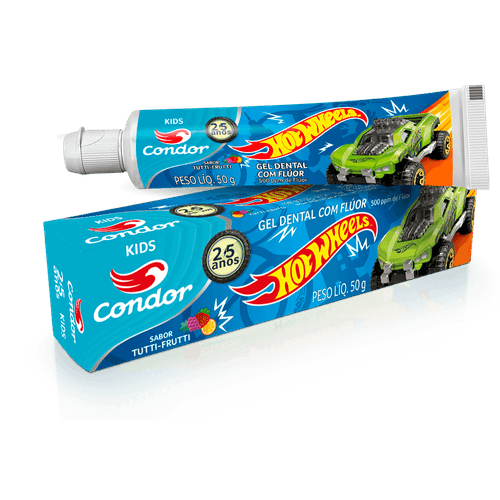 Gel Dental Condor Infantil Hot Wheels 2-5 Anos 50G