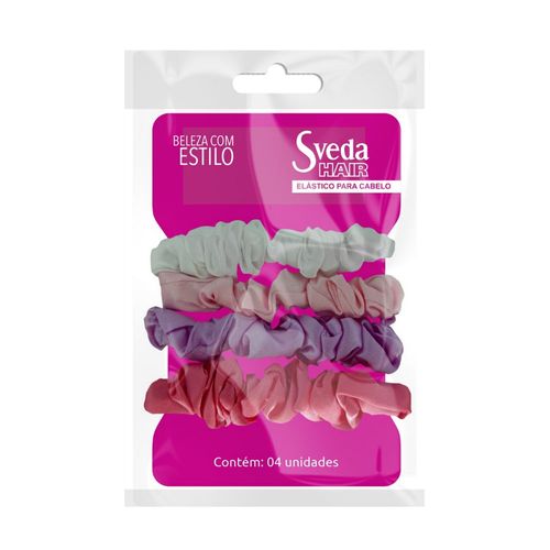 Xuxinha de Cabelo Sveda Hair de Cetim Fino 4 Unidades