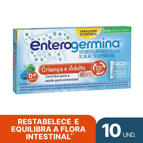 Enterogermina Probiótico Plus 10 Frascos de 5ml