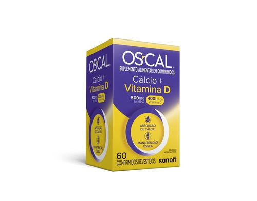 Cálcio 500mg + Vitamina D 400ui 60 Comprimidos Os-Cal D