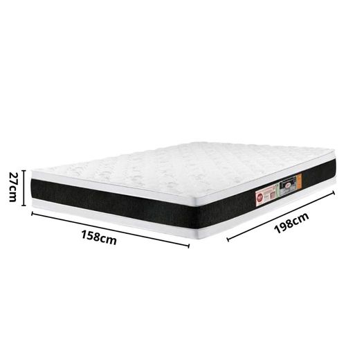 Colchão Queen Castor Espuma D45 Pillow Black White (158x198x27)