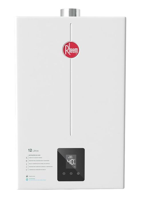 Kit Aquecedor 12 Litros GLP Bivolt + Bomba 120W 220V Rheem