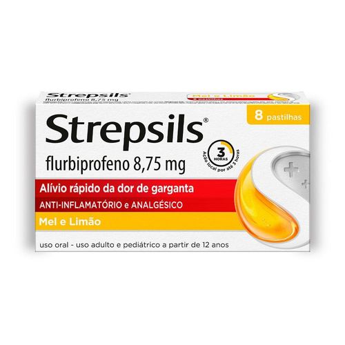 Strepsils 8,75mg Sabor Mel e Limão 8 Pastilhas