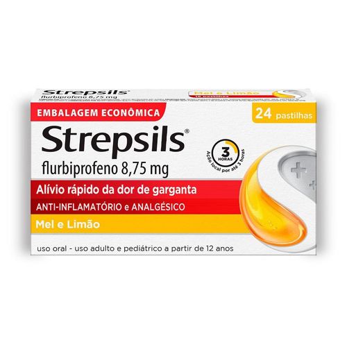 Strepsils 8,75mg Sabor Mel e Limão 24 Pastilhas