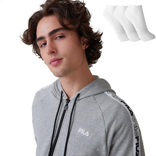Jaqueta Moletom Fila Basic Tape II Masculina + 3 Pares de Meias