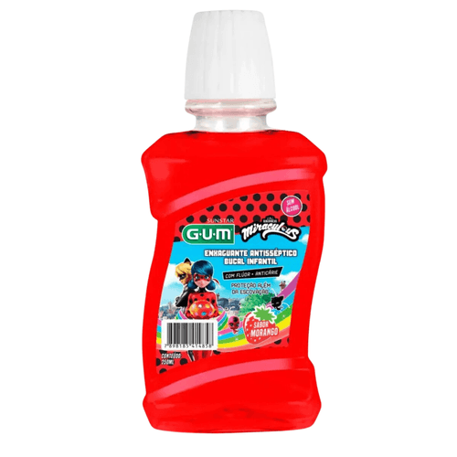 Enxaguante Bucal Infantil GUM Miraculous Morango 250ml