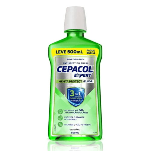 Enxaguante Bucal Antisséptico Cepacol Flúor 500mL