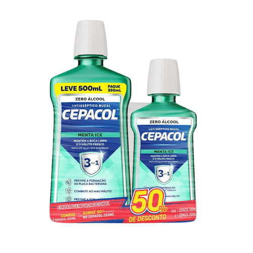 Kit Enxaguante Bucal Sem Álcool Cepacol Citrus Fusion 500ml + 250ml