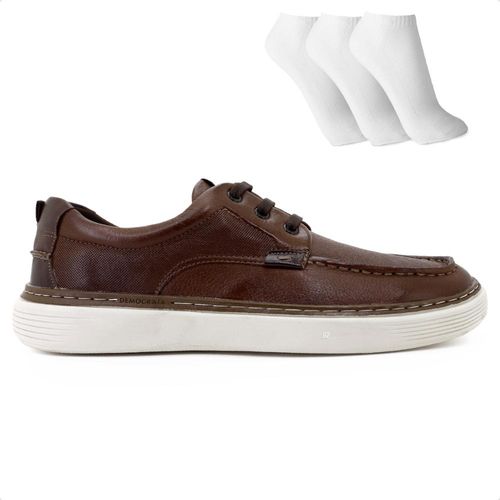 Sapatênis Democrata Denim Clash Masculino + 3 Pares de Meias