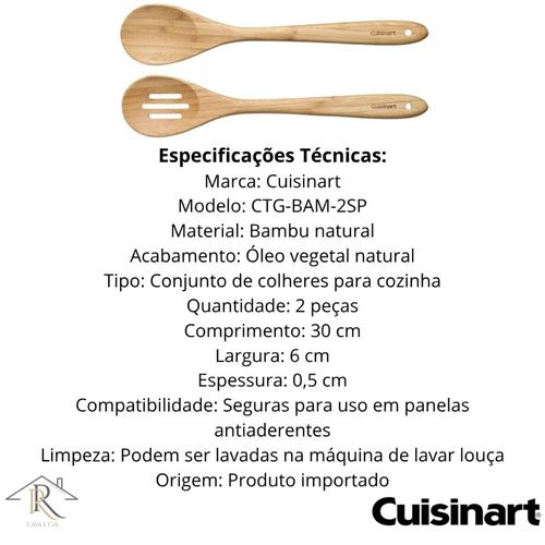 Conjunto De Colheres Bambu Cuisinart 2 Peças CTG-BAM-2SP