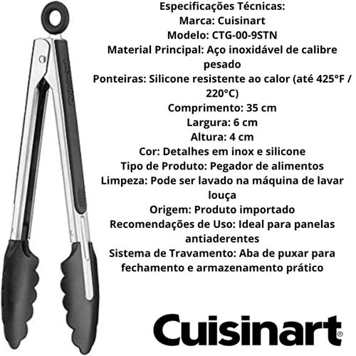Pegador Pinça Em Nylon Cuisinart 22 Cm CTG-00-9STN
