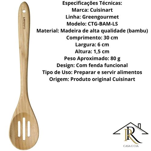 Colher Em Bambu Cuisinart Com Fenda GreenGorment CTG-BAM-LS