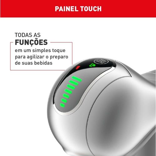 Máquina de Café Arno Nescafé Dolce Gusto Genio S Touch DGS4 Multi bebidas, Digital e Automática – Prata 220V