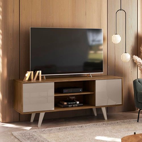 Rack Madetec Lisboa 1,36m Fendi/Naturale Suporta TV de 55 Polegadas