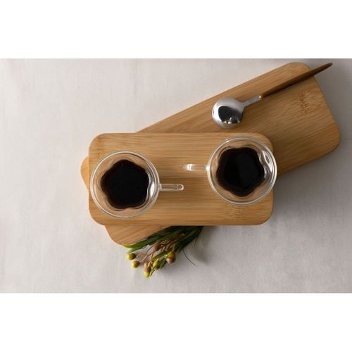 Petisqueira Bandeja Lyor Hire Retangular de Bambu 28x11cm