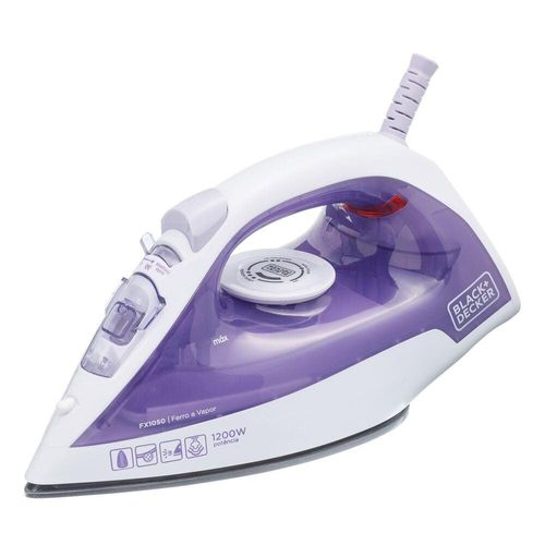 Ferro a Vapor Black&Decker FX1050 1200W Base Antiaderente Spray Frontal Cabo Giratório 110V