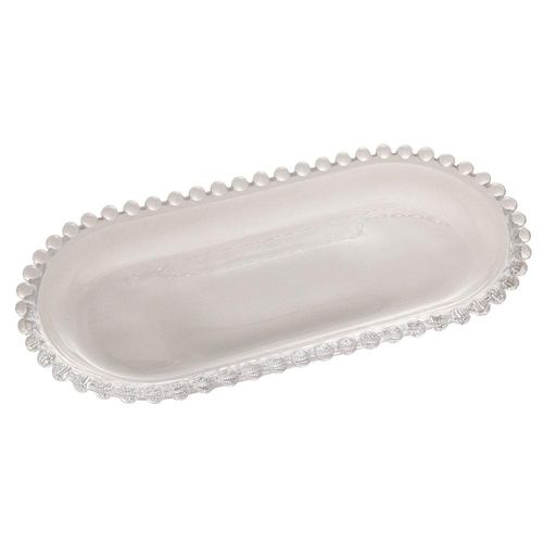 Travessa Oval Wolff Pearl em Cristal - 12 x 24 cm