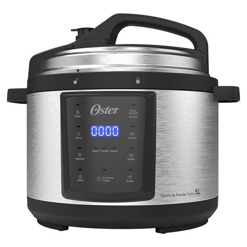 Panela de Pressão Elétrica Oster Digital 5L 900W Painel Touch 9 Sistemas de Segurança 110V