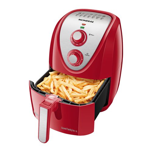 Fritadeira Elétrica Air Fryer Mondial Grand Family Inox AFN-50-RI 5L Vermelha - 220V