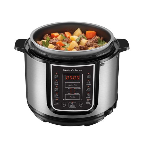 Panela de Pressão Elétrica Digital 5L Mondial 127V 900W Preto/Inox - PE-38