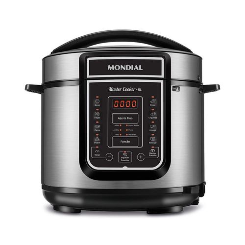 Panela de Pressão Elétrica Digital 5L Mondial 127V 900W Preto/Inox - PE-38