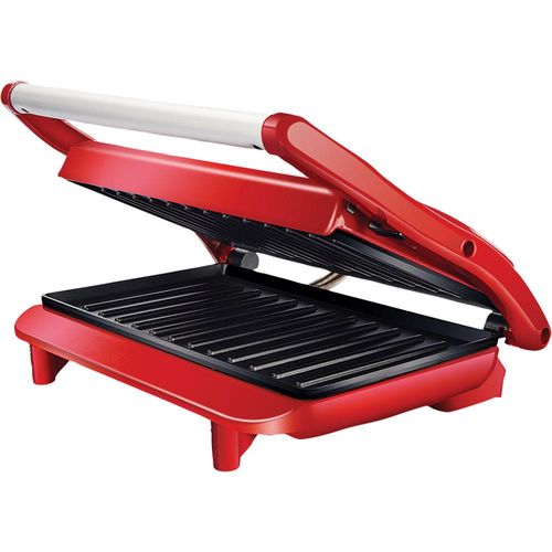 Grill Elétrico Lenoxx Panini Life Inox PGR155 com Coletor de Gordura Vermelho 127V