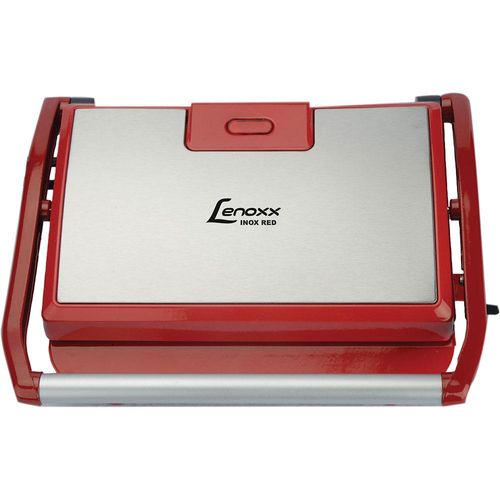 Grill Elétrico Lenoxx Panini Life Inox PGR155 com Coletor de Gordura Vermelho 127V