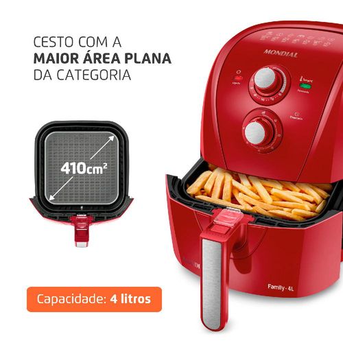 Fritadeira Air Fryer 4L Mondial AFN40FR Vermelha 127V