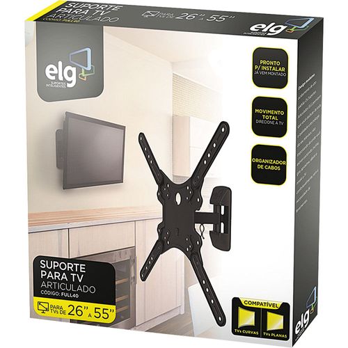 Suporte para TV de Plasma/LCD/Led/3D 26" a 55" Articulado FULL40 Linea