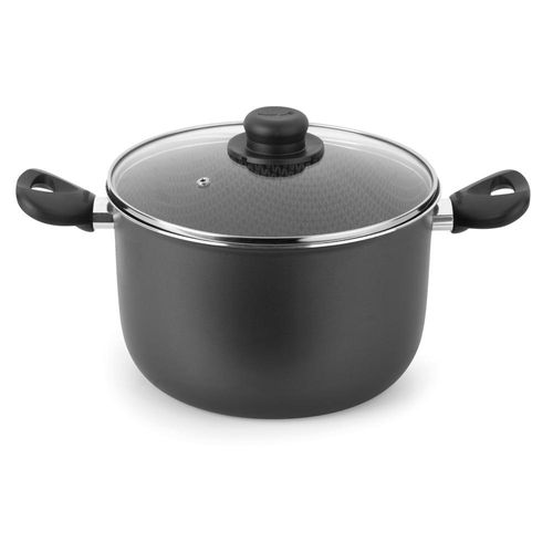 Caldeirão 20cm Antiaderente com Tampa de Vidro Multiflon Gourmet