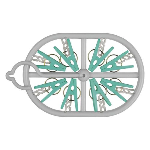 Mini Varal Oval com 8 Prendedores Flash Limp 9386