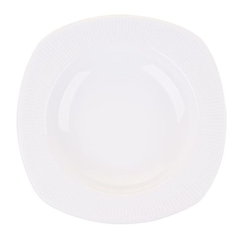 Prato de Porcelana Fundo 22cm Cazza Lumi Branco