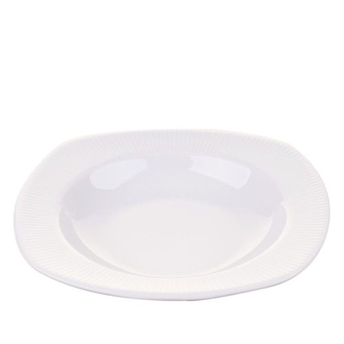 Prato de Porcelana Fundo 22cm Cazza Lumi Branco