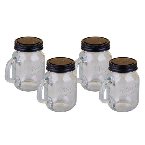 Porta Condimentos Etilux 4 Peças com Suporte Preto