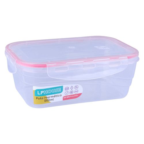 Pote Hermético Retangular 500ml 8100 LP House