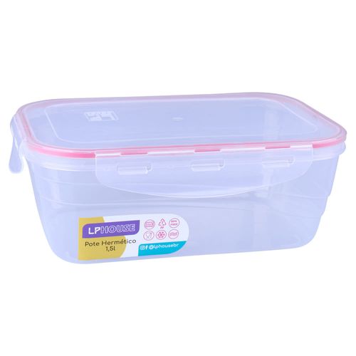 Pote Hermético Retangular 1.5L LP House 8102