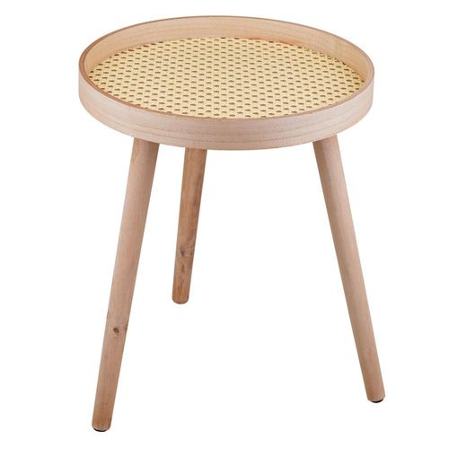 Mesa de Apoio Redonda 38x48cm Taipe Cazza Natural