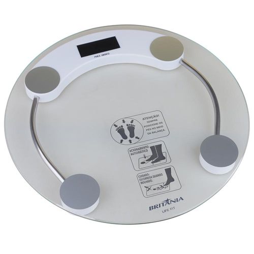 Balança Digital de Vidro 180kg Britânia Life Fit BBL04TR