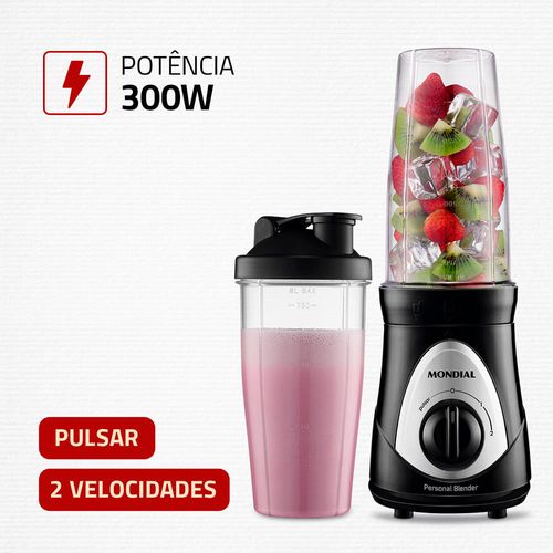 Personal Blender, Mondial, Preto/Prata, 300W, 110V - DG-01