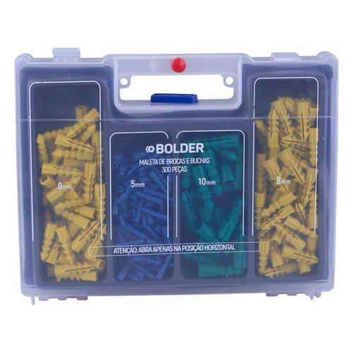 Maleta de Brocas e Buchas 300 Peças Bolder