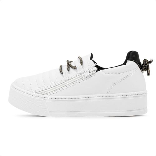 Tênis Ramarim Caixa Alta Slip On Strass Feminino + 3 Pares de Meias